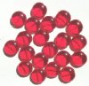 20 13x6mm Flat Rounded Red Disk Beads